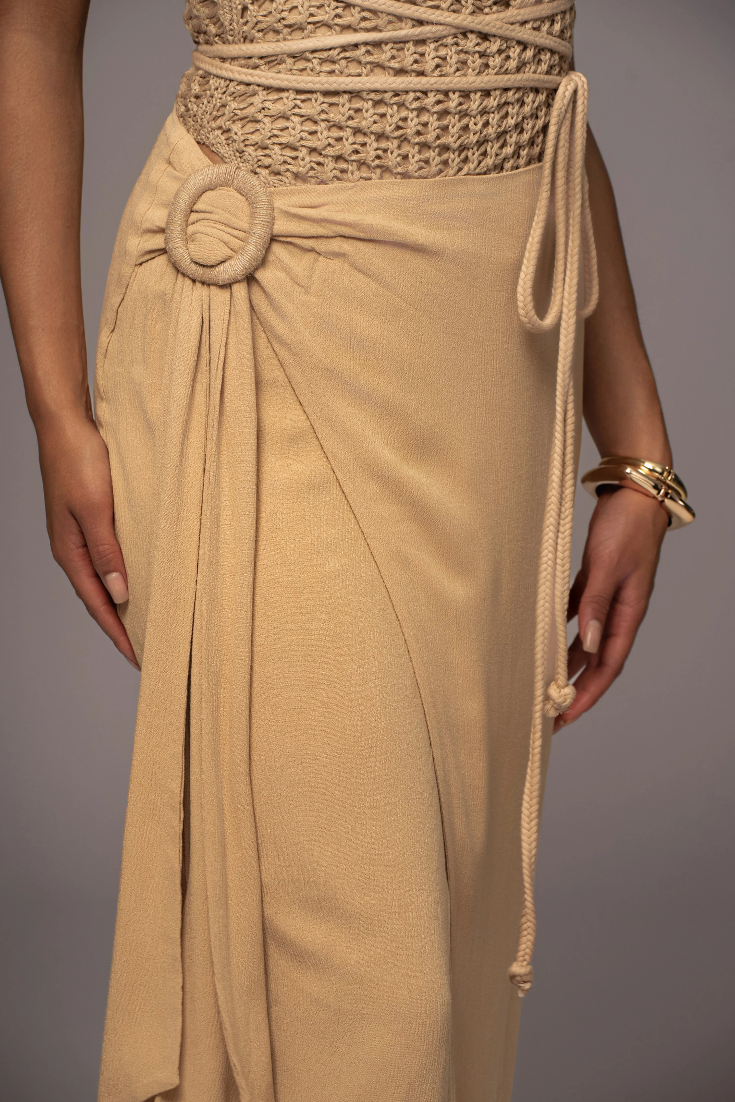 Khaki Athea Drape Maxi Skirt sold by JLUXLABEL product image thumbnail 5