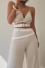 Natural Palm Beach Belted Linen Pants sold by JLUXLABEL