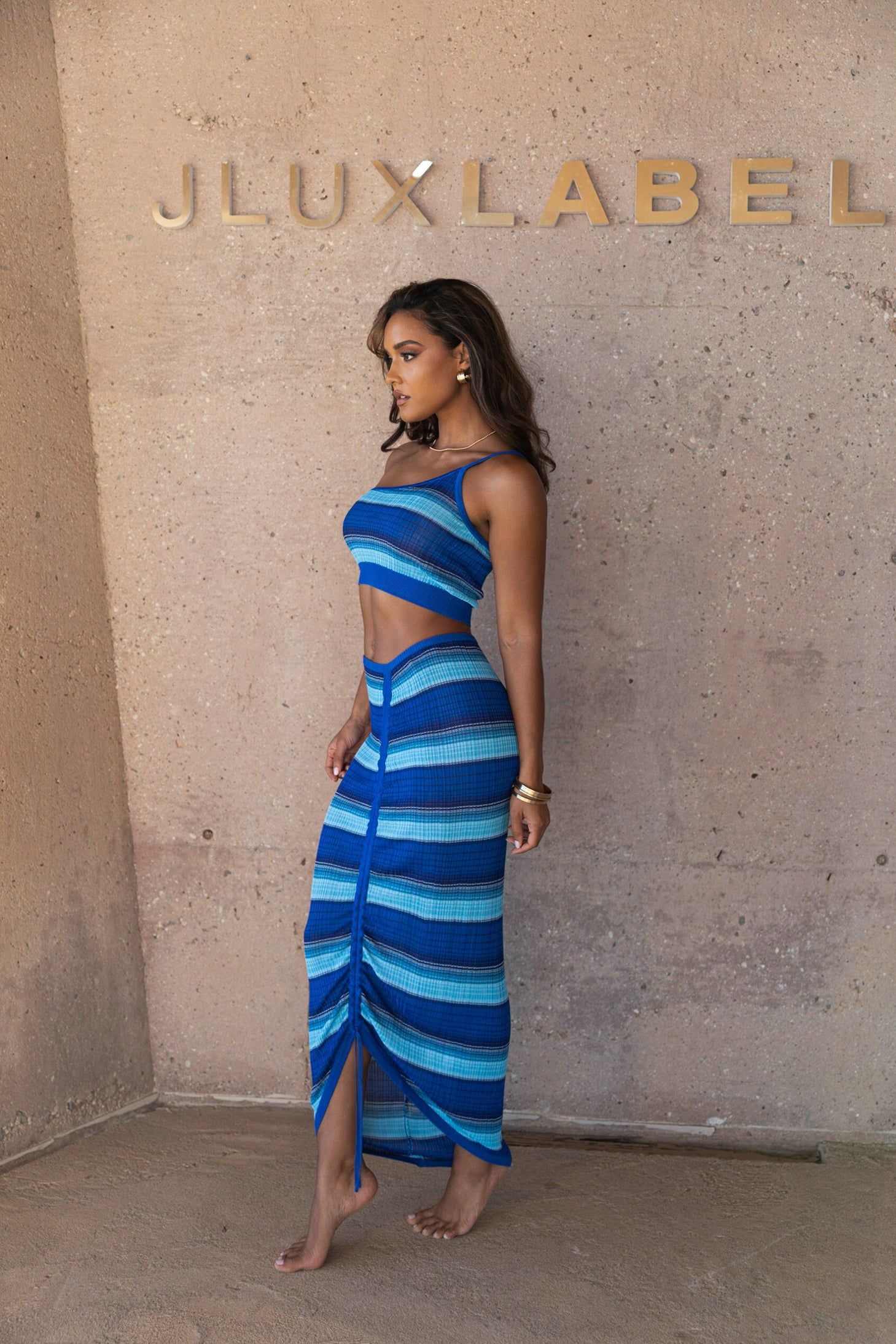 Blue Acting Out Midi Skirt sold by JLUXLABEL product image thumbnail 7