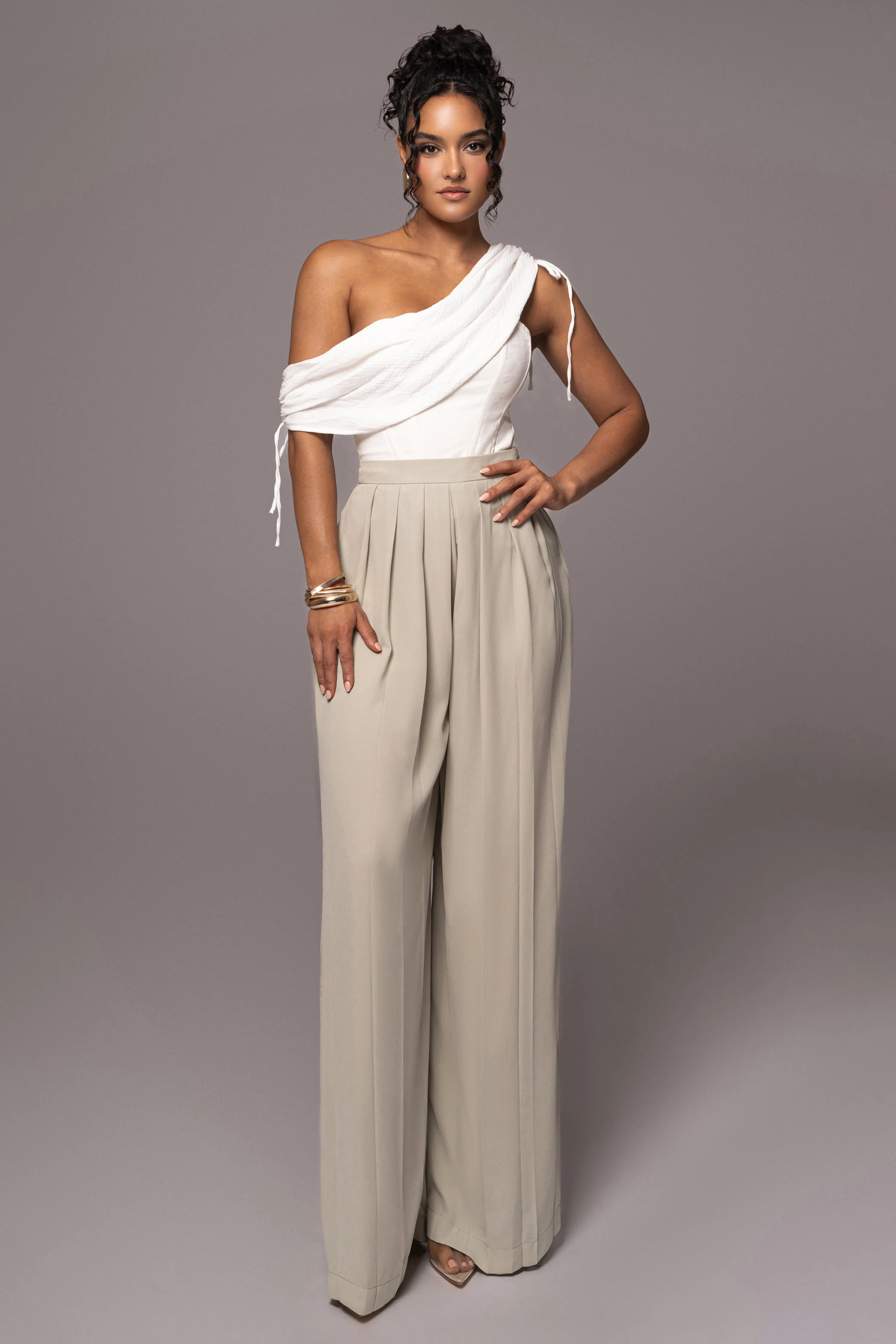 Sage Josette Wide-Leg Pleated Pants sold by JLUXLABEL