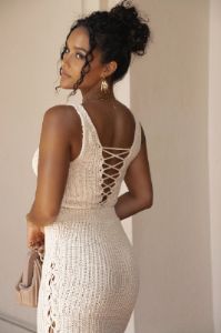 Ivory Bare It All Skirt Set sold by JLUXLABEL