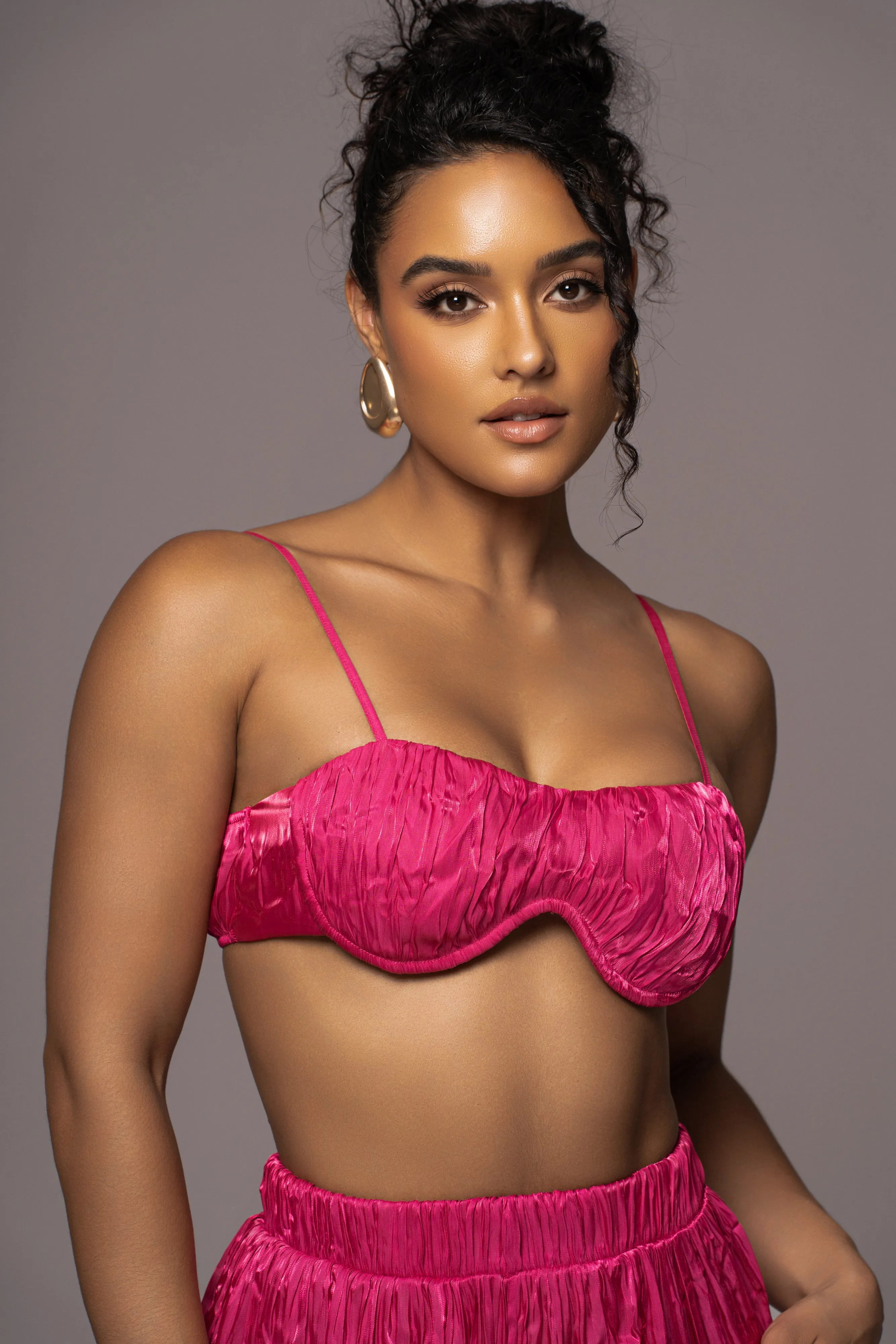 Pink Let's Get Away Satin Pant Set sold by JLUXLABEL product image thumbnail 4