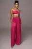Pink Let's Get Away Satin Pant Set sold by JLUXLABEL