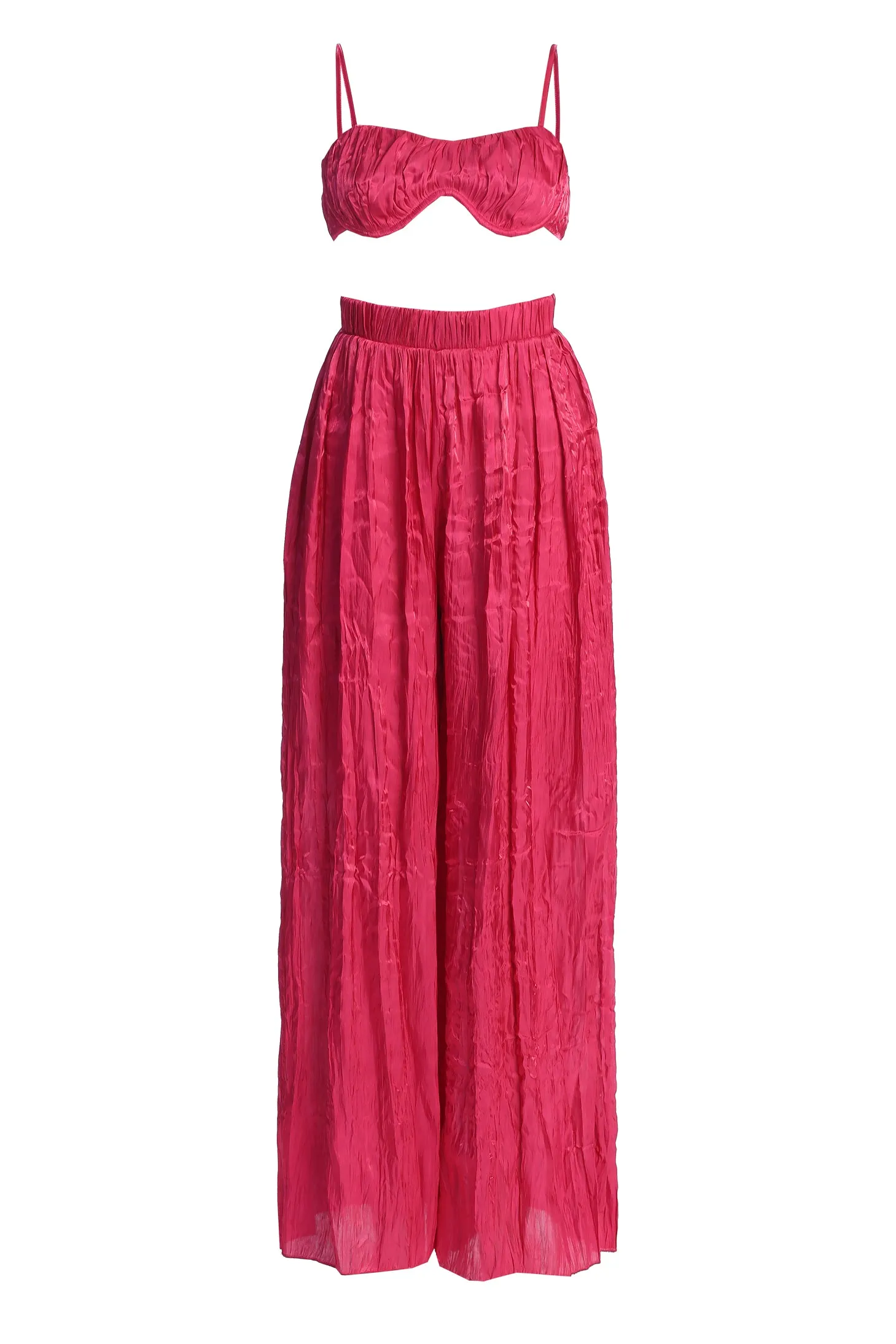 Pink Let's Get Away Satin Pant Set sold by JLUXLABEL product image thumbnail 2