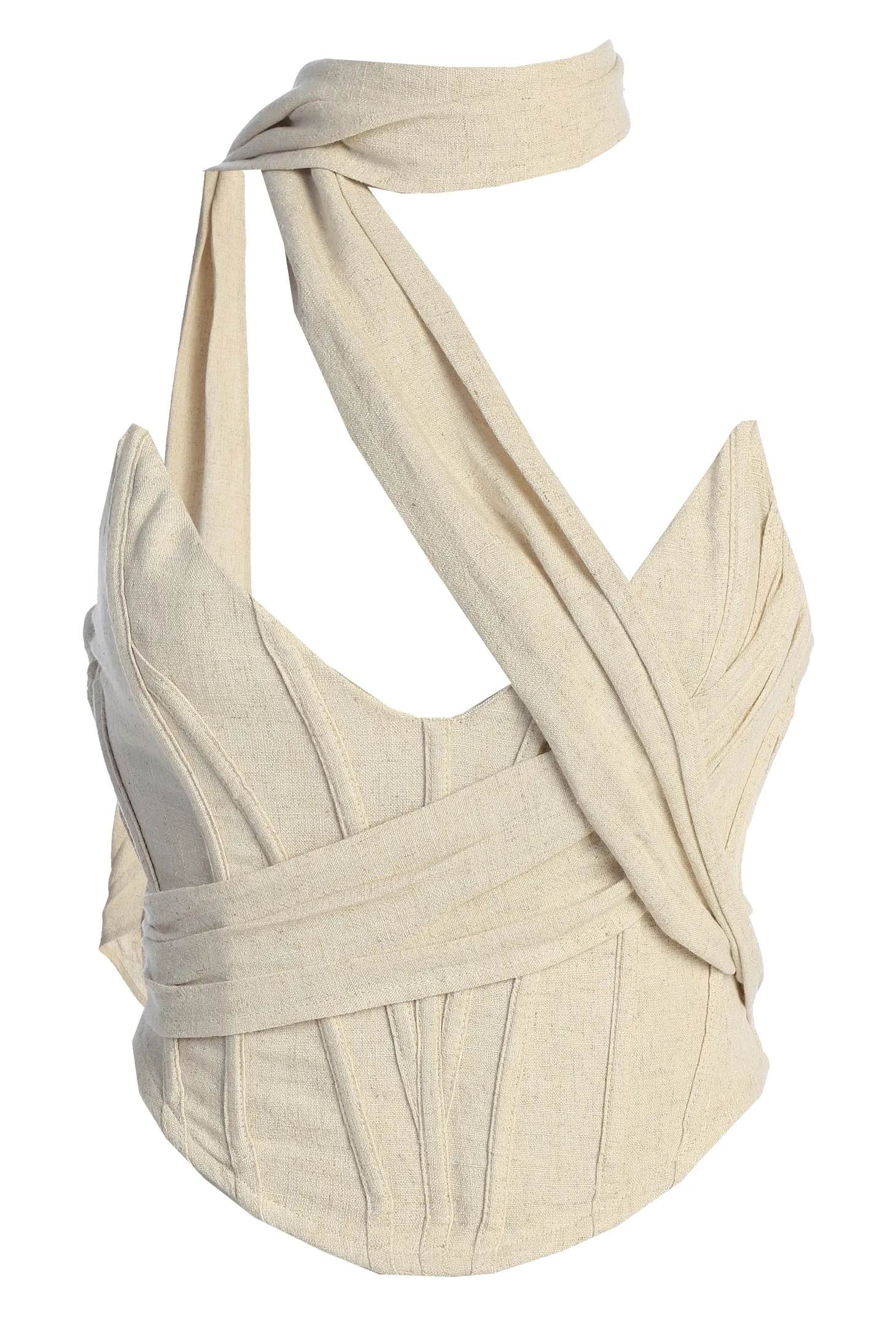 Natural Coastal Bliss Linen Bustier sold by JLUXLABEL product image thumbnail 3