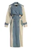 Light Wash Denim Leighton Belted Contrast Coat sold by JLUXLABEL