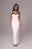 White Francesca Contrast Maxi Dress sold by JLUXLABEL