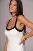 White Francesca Contrast Maxi Dress sold by JLUXLABEL