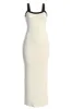 White Francesca Contrast Maxi Dress sold by JLUXLABEL