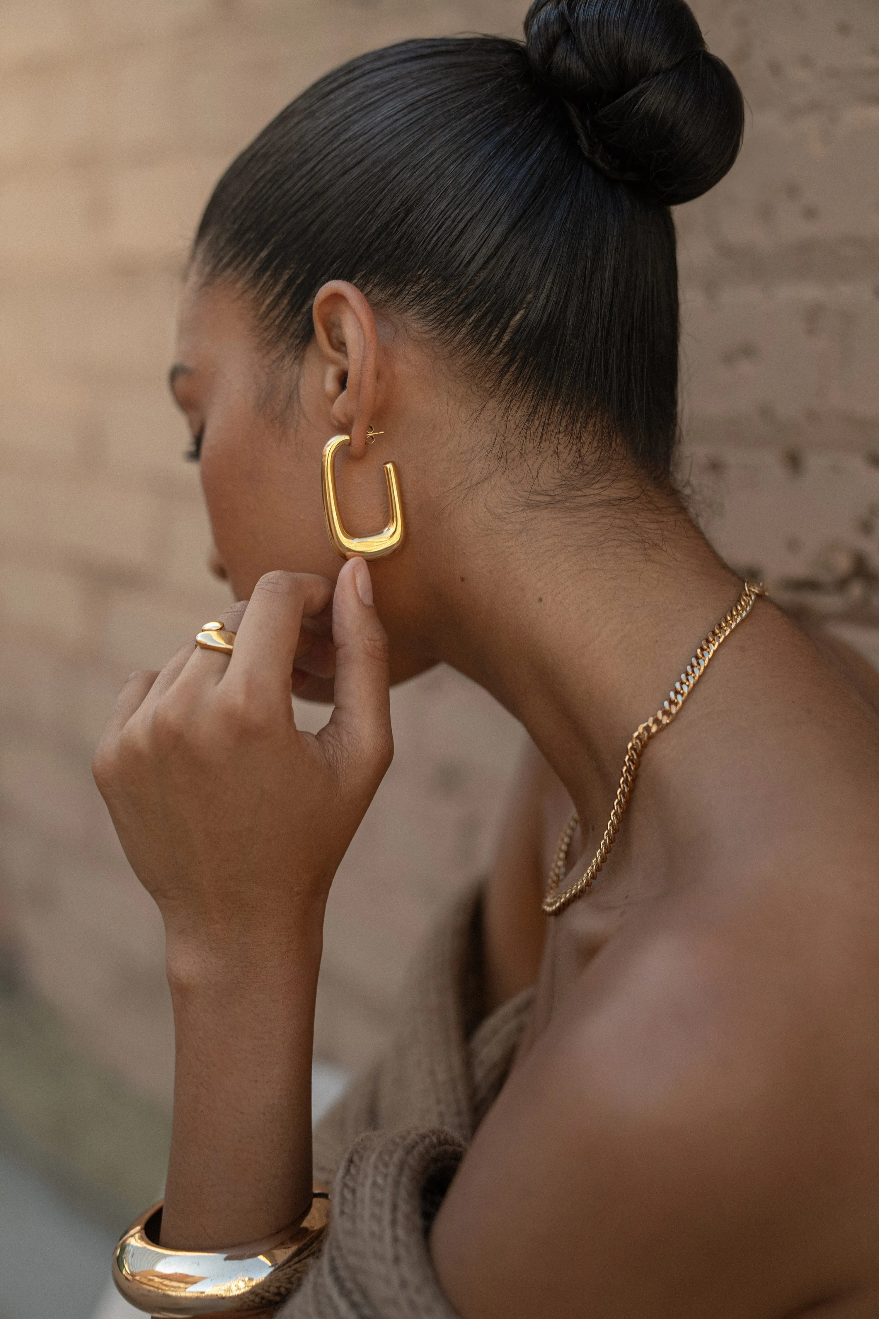 Gold Harlowe Earrings sold by JLUXLABEL