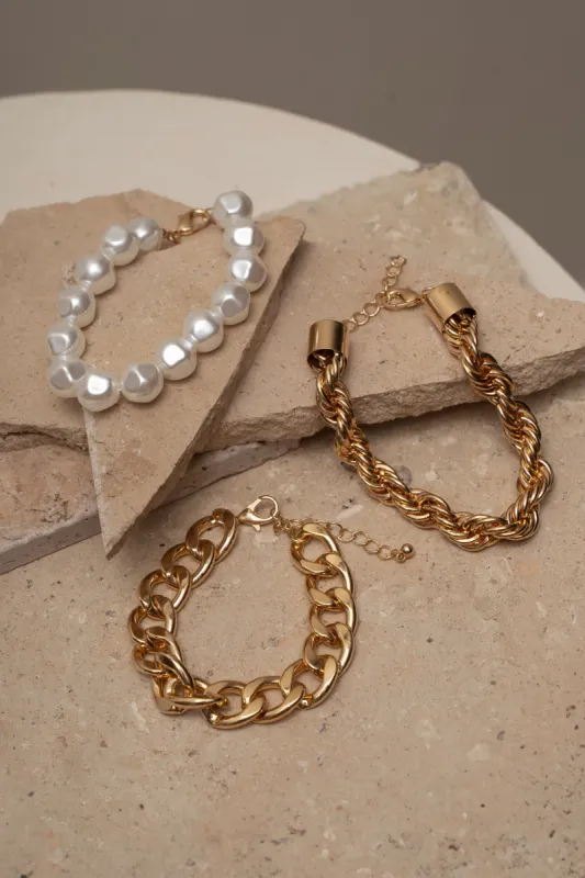 Gold Jona Bracelet Set sold by JLUXLABEL