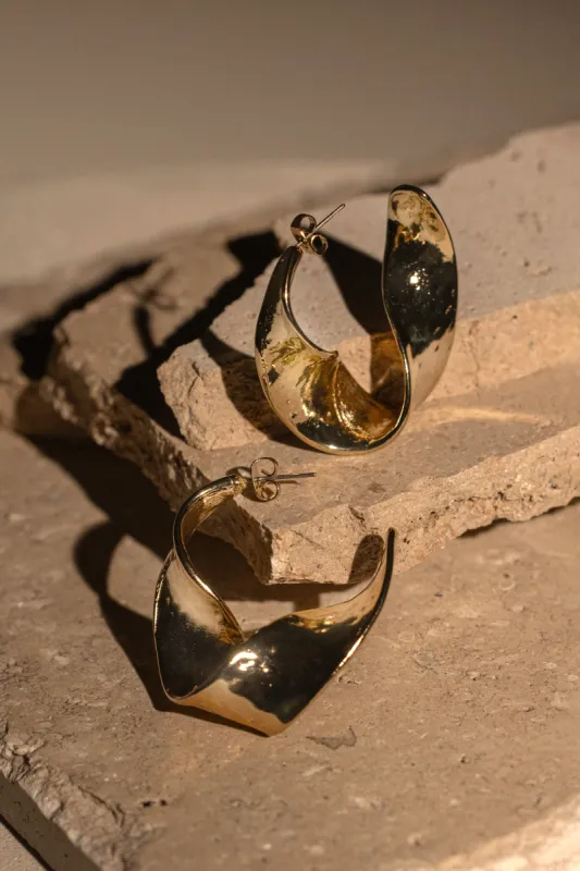 Gold Lulu Open Hoop Earrings sold by JLUXLABEL