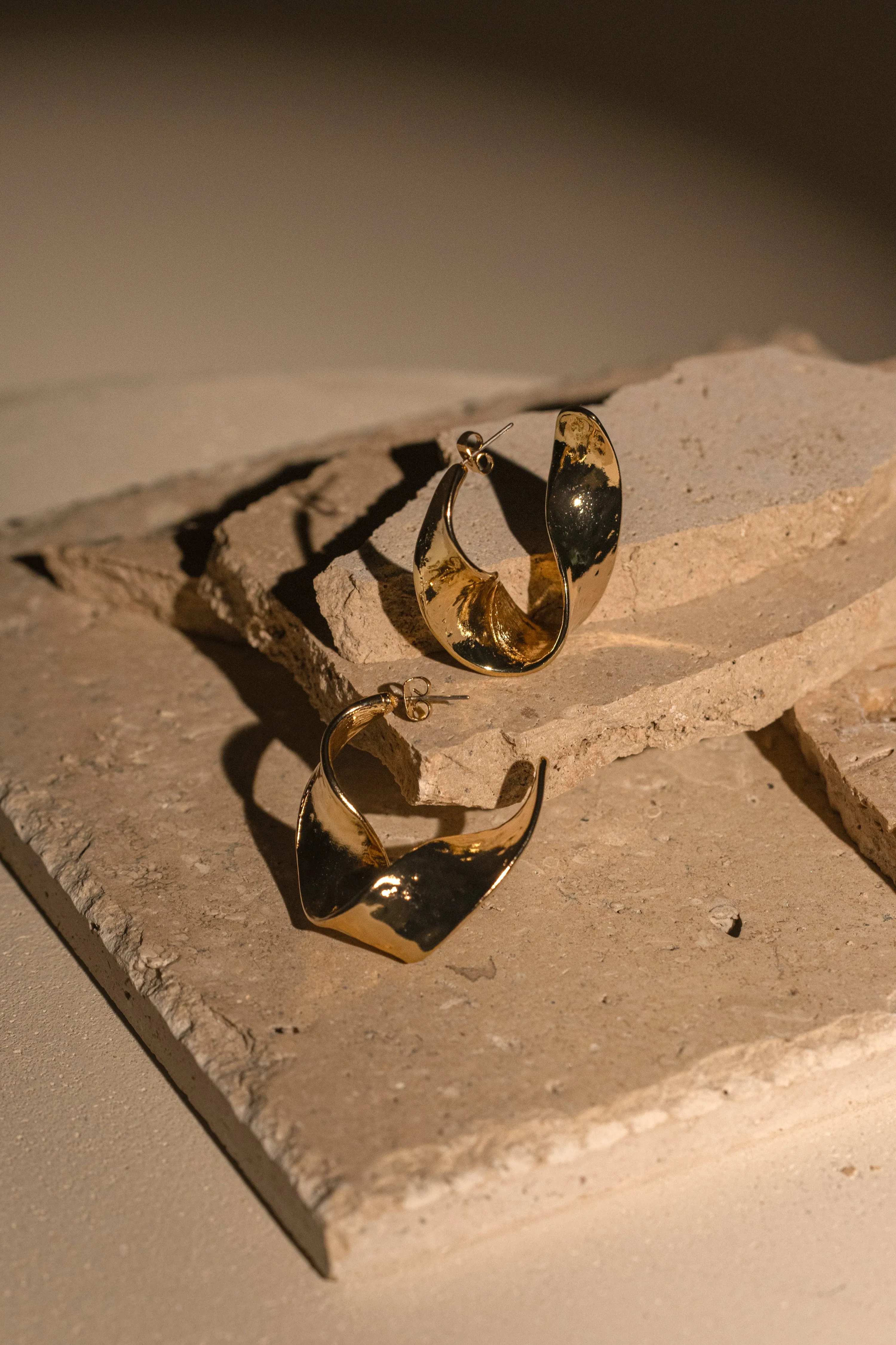 Gold Lulu Open Hoop Earrings sold by JLUXLABEL product image thumbnail 2