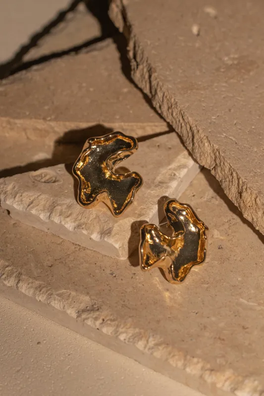 Gold Val Earrings sold by JLUXLABEL