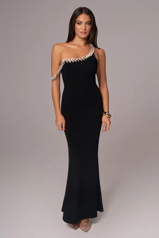 Black Monette Asymmetric Dress made by JLUXLABEL