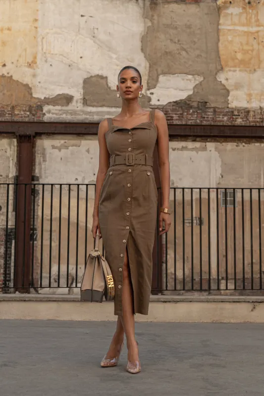 Olive Forever Summer Belted Dress sold by JLUXLABEL