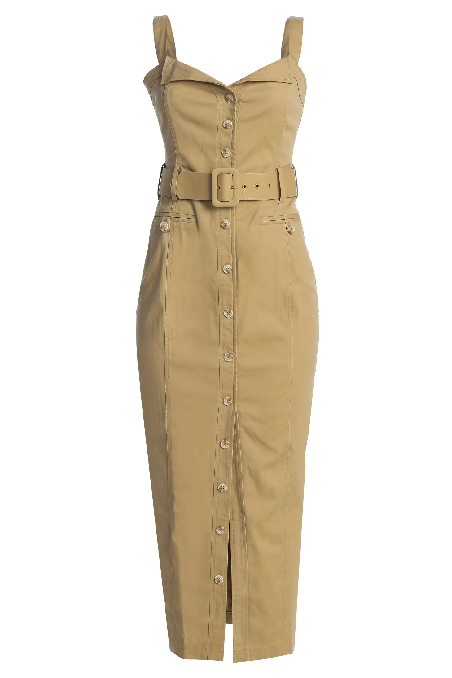Khaki Forever Summer Belted Dress sold by JLUXLABEL product image thumbnail 2