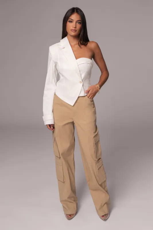 Ivory Amal One Shoulder Top sold by JLUXLABEL