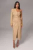 Khaki Amal One Shoulder Top sold by JLUXLABEL