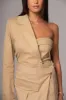 Khaki Amal One Shoulder Top sold by JLUXLABEL