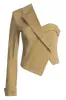 Khaki Amal One Shoulder Top sold by JLUXLABEL