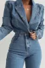 Medium Wash Dominica Structured Denim Bodysuit sold by JLUXLABEL