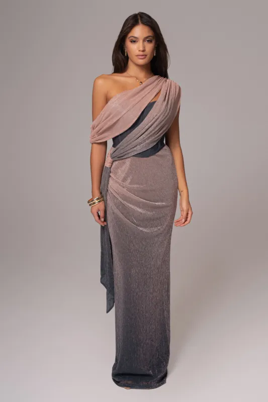 Pink Dusk Celestina Draped Maxi Dress sold by JLUXLABEL