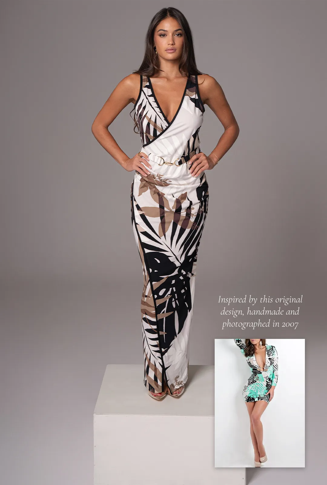 Tropical Print Revival Wrap Dress sold by JLUXLABEL product image thumbnail 4