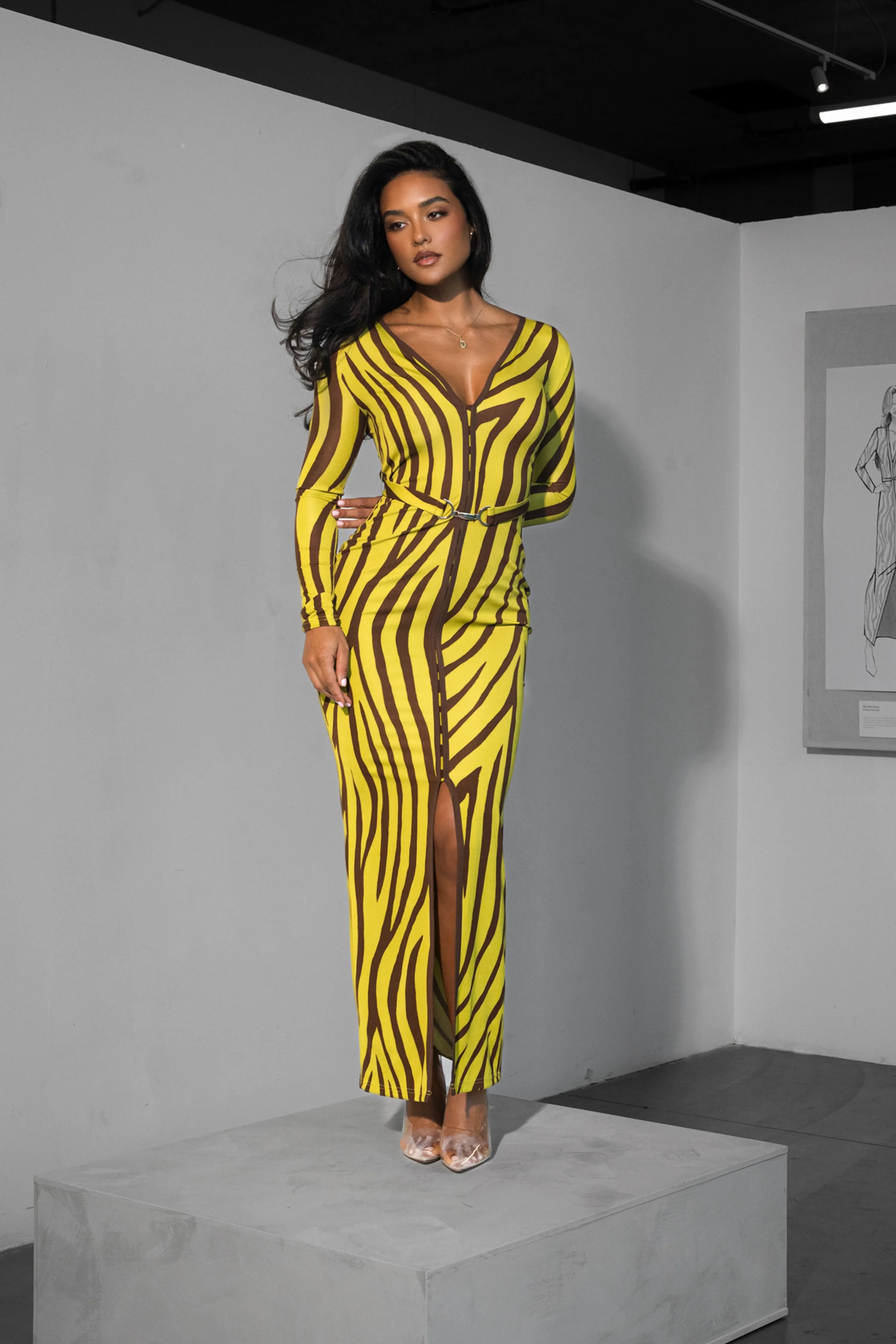 Lime Print Juki Maxi Dress sold by JLUXLABEL product image thumbnail 5