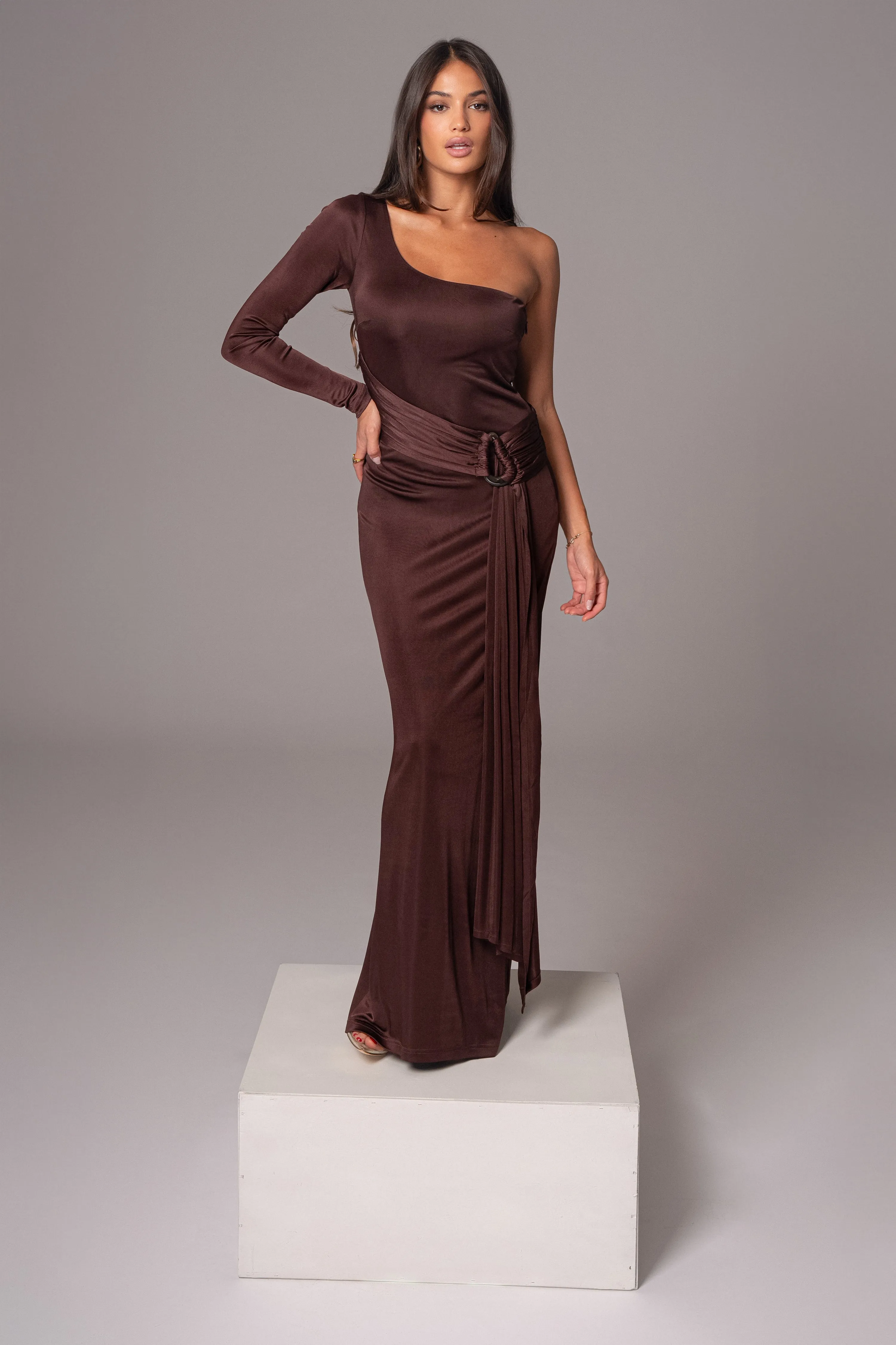 Chocolate Muoi Maxi Dress sold by JLUXLABEL