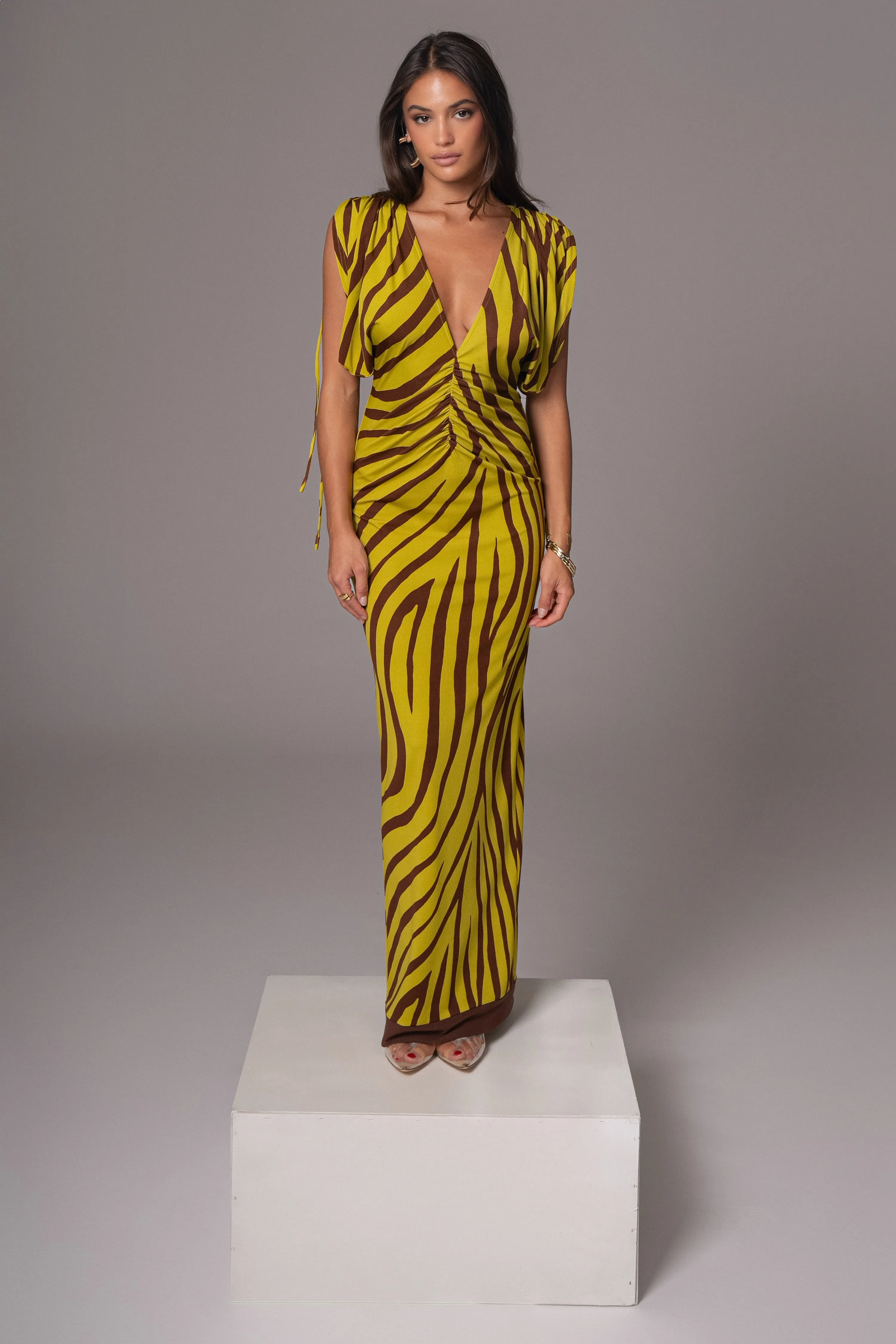 Lime Print Occasion Print Maxi Dress sold by JLUXLABEL product image thumbnail 4