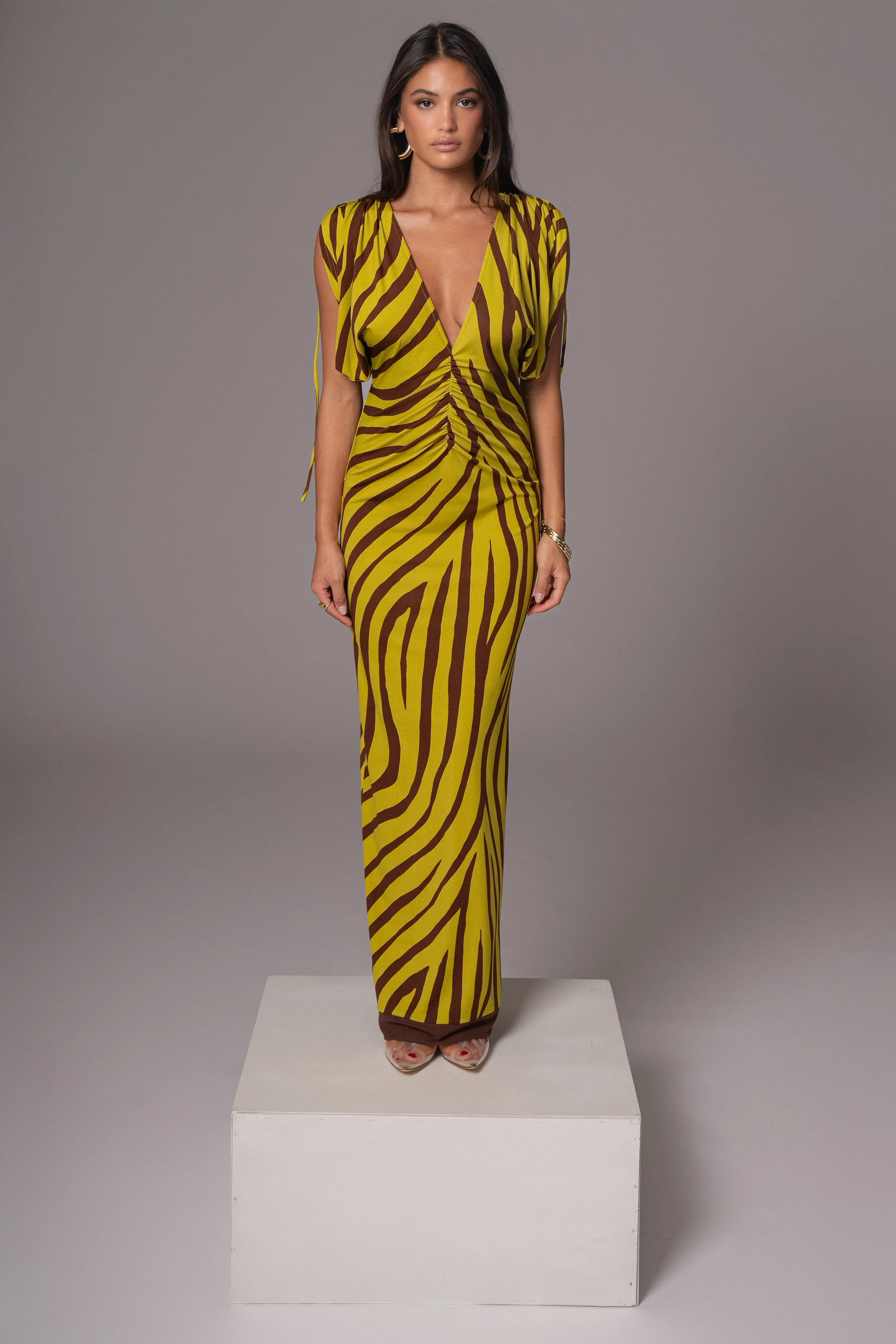 Lime Print Occasion Print Maxi Dress sold by JLUXLABEL