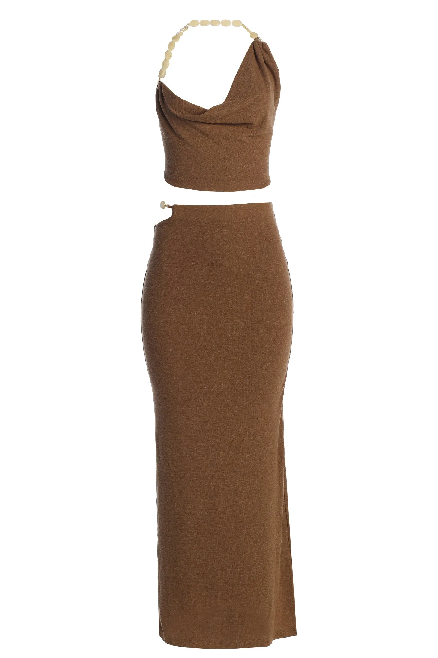 Chocolate Skye Knit Skirt Set sold by JLUXLABEL product image thumbnail 4