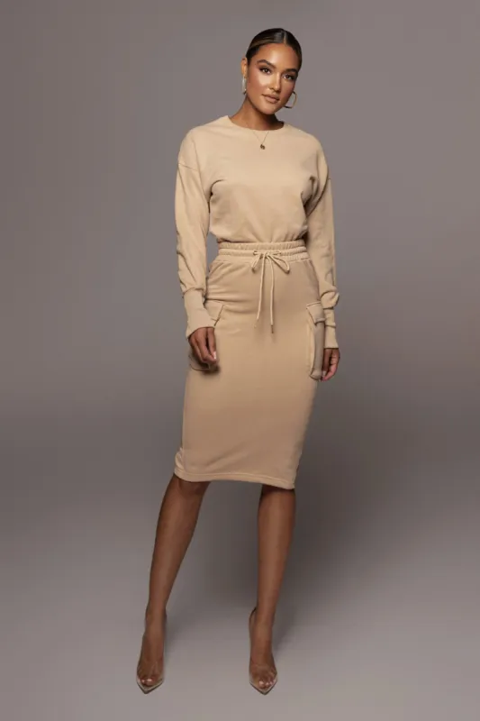 Beige Ambreal Crew Neck Bodysuit sold by JLUXLABEL