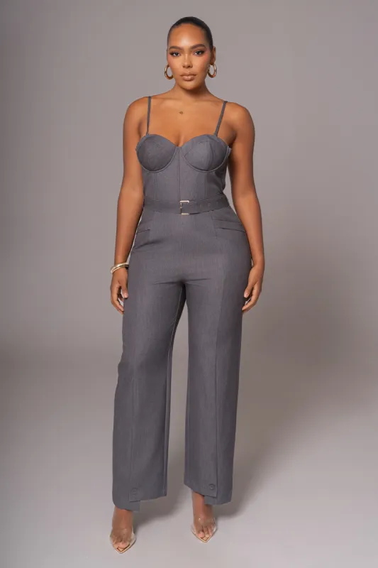 Grey Sweetheart Aroma Jumpsuit sold by JLUXLABEL