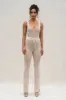 Taupe/White Faya Ribbed Pants sold by JLUXLABEL