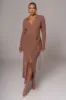 Chocolate Emma Knit Maxi Dress sold by JLUXLABEL