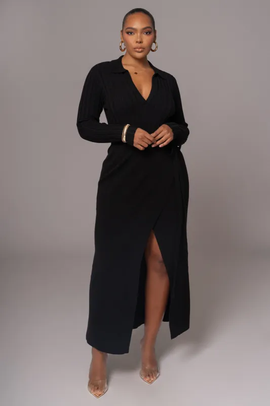 Black Emma Knit Maxi Dress sold by JLUXLABEL