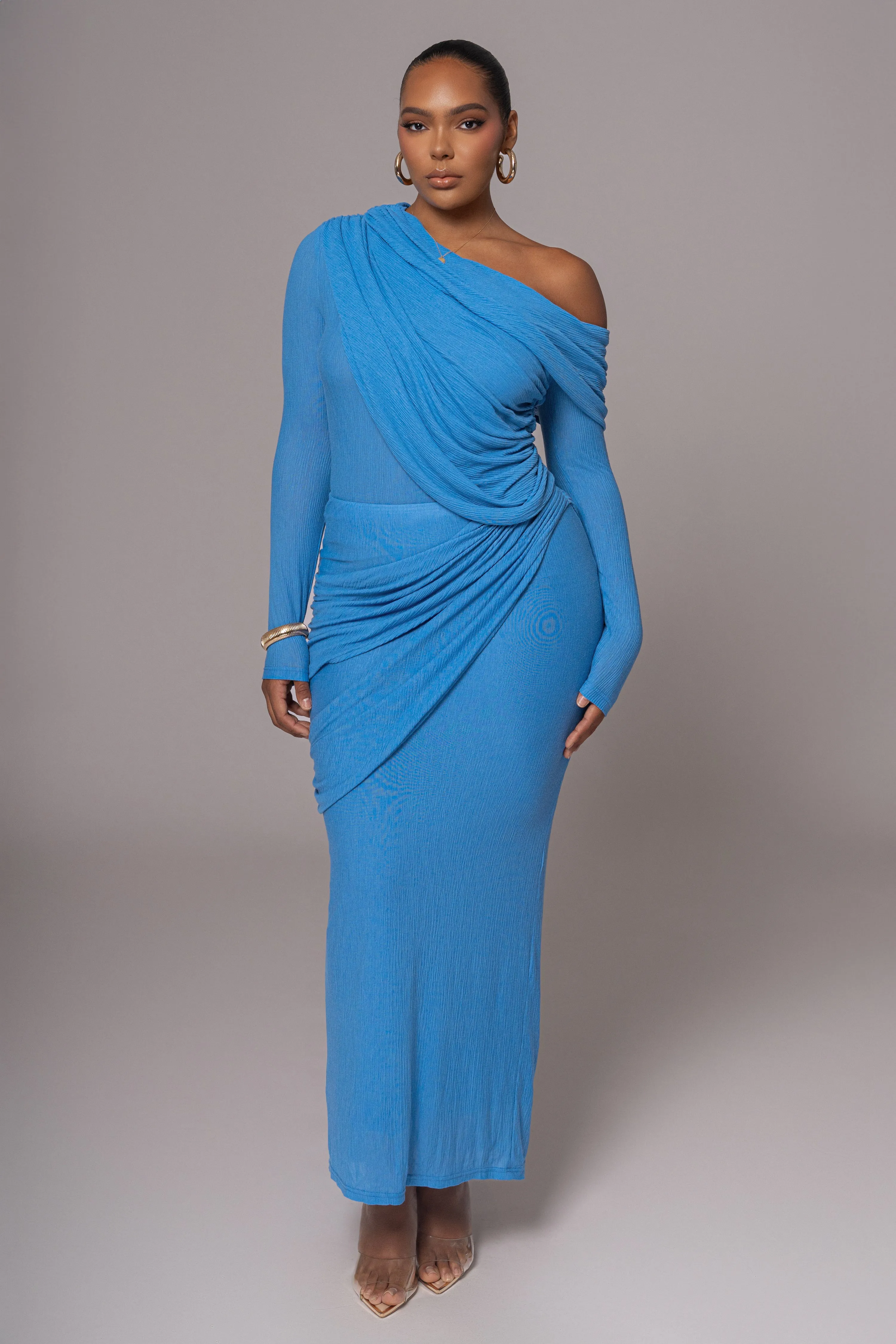 Blue Paradise Hills Maxi Skirt sold by JLUXLABEL