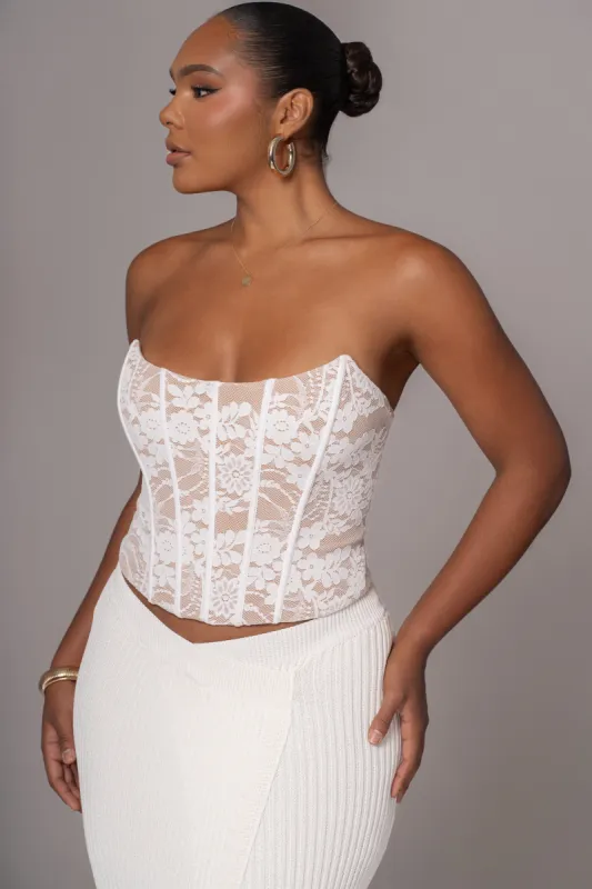 White Rosemere Lace Top sold by JLUXLABEL