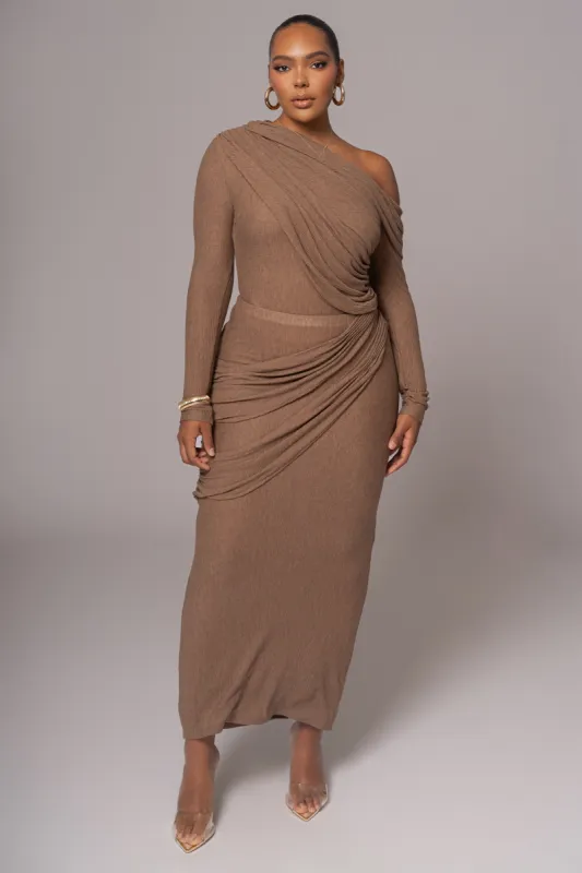 Chocolate Paradise Hills Maxi Skirt sold by JLUXLABEL