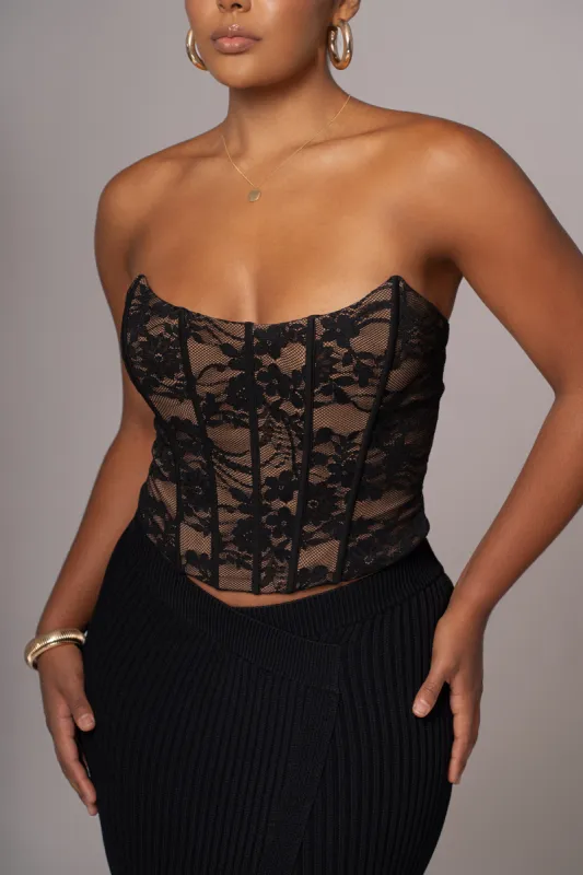 Black Rosemere Lace Top sold by JLUXLABEL