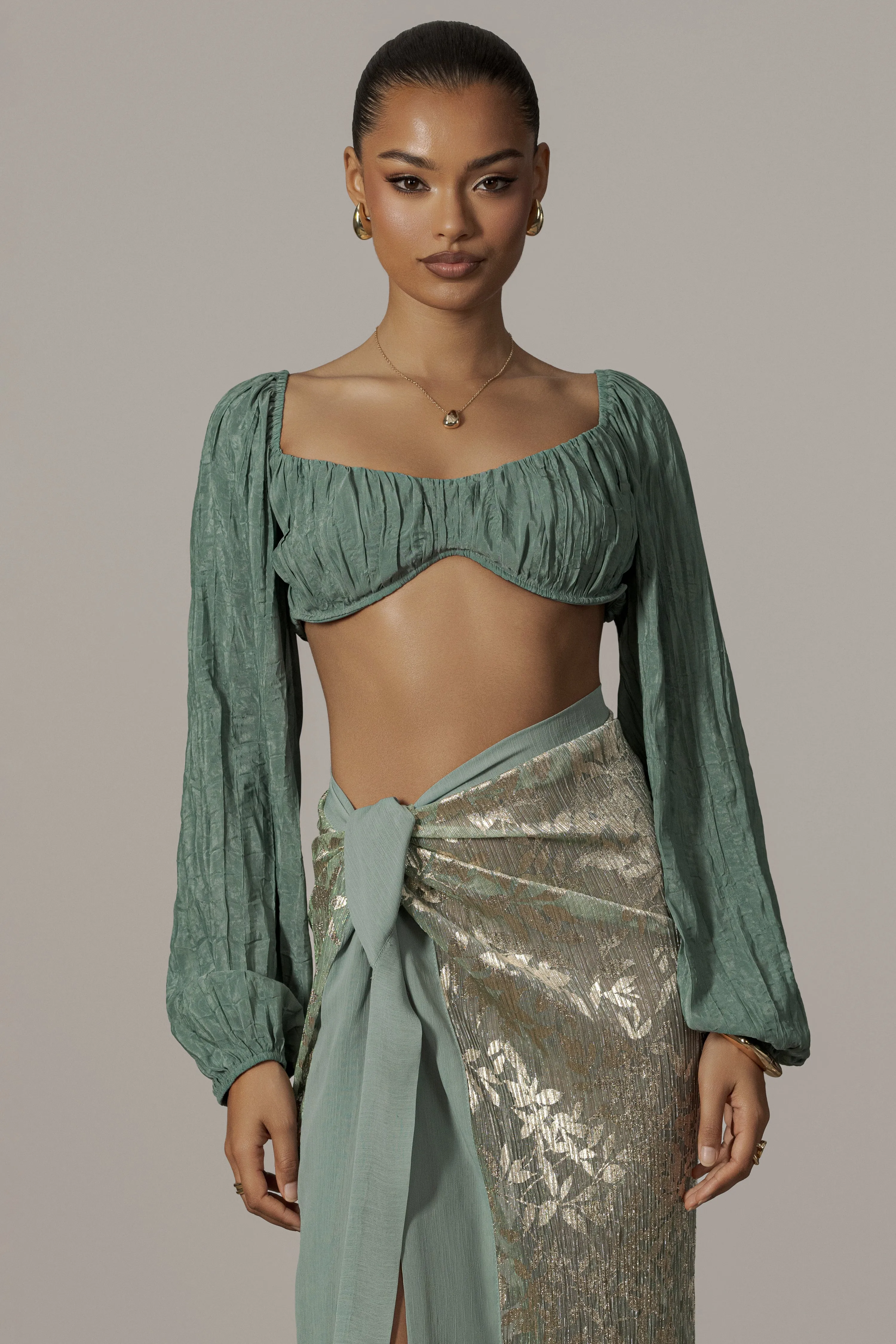 Teal Carey Long Sleeve Top sold by JLUXLABEL product image thumbnail 3