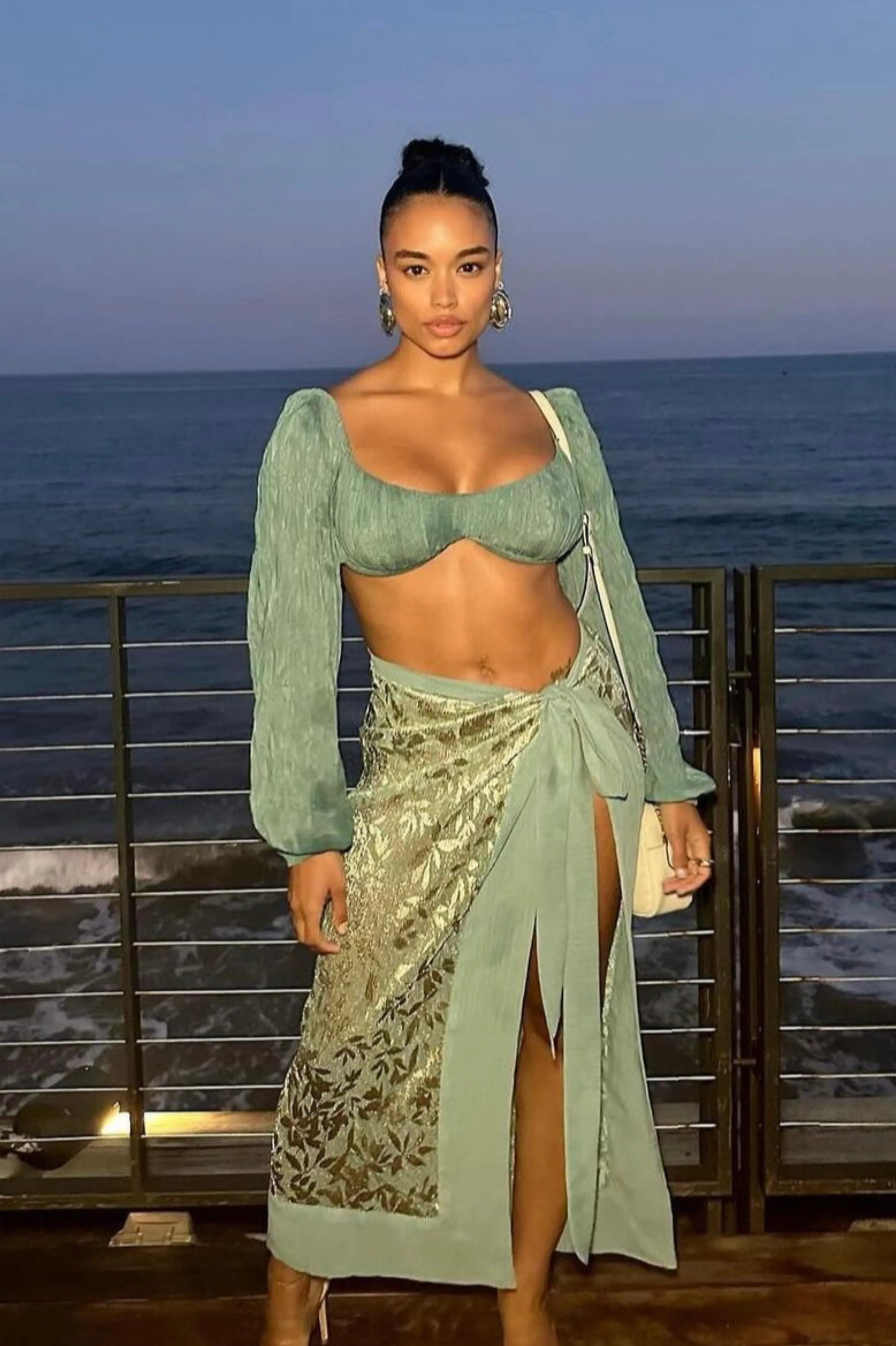 Teal Carey Long Sleeve Top sold by JLUXLABEL