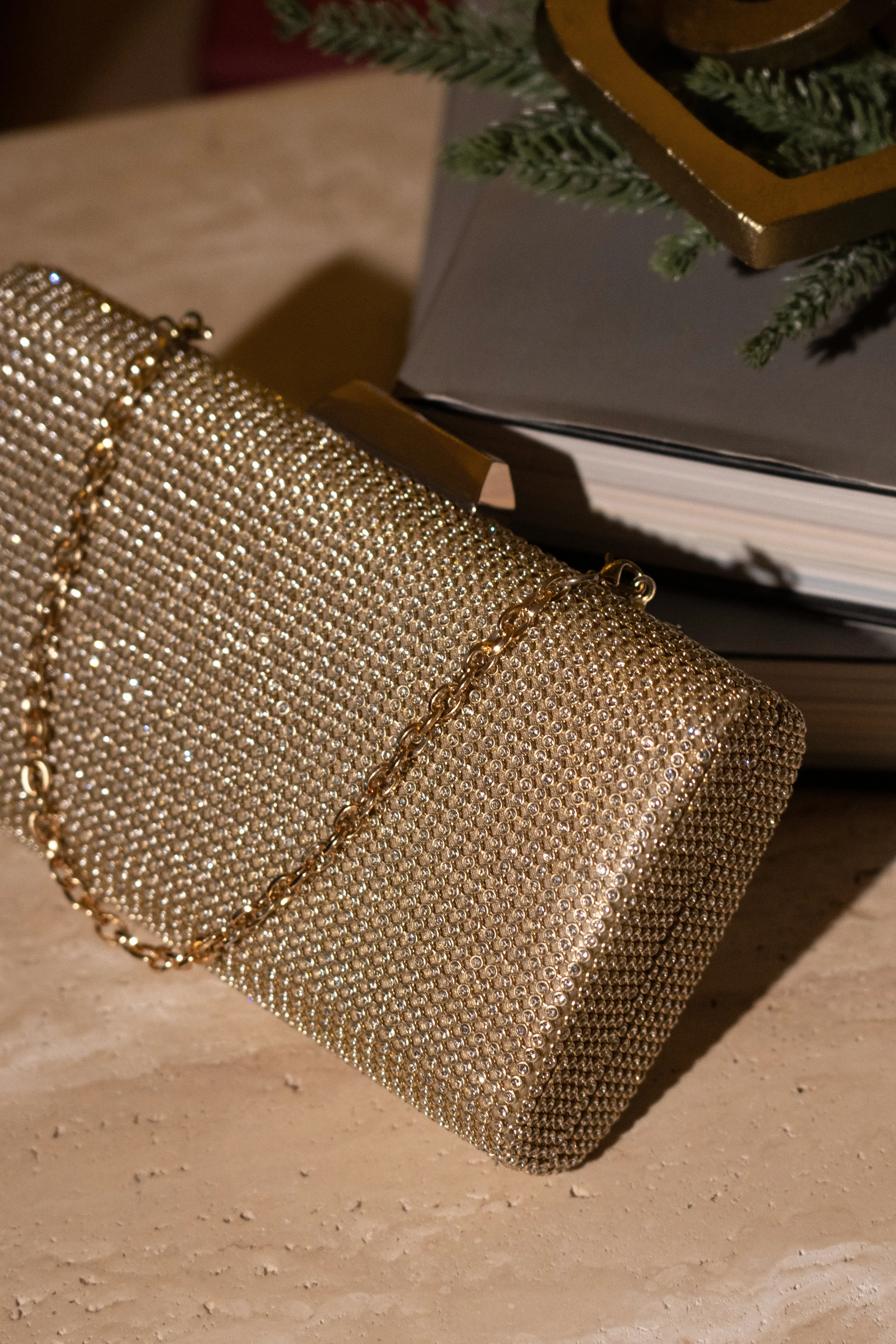 Gold Diamante Clutch Bag sold by JLUXLABEL product image thumbnail 2