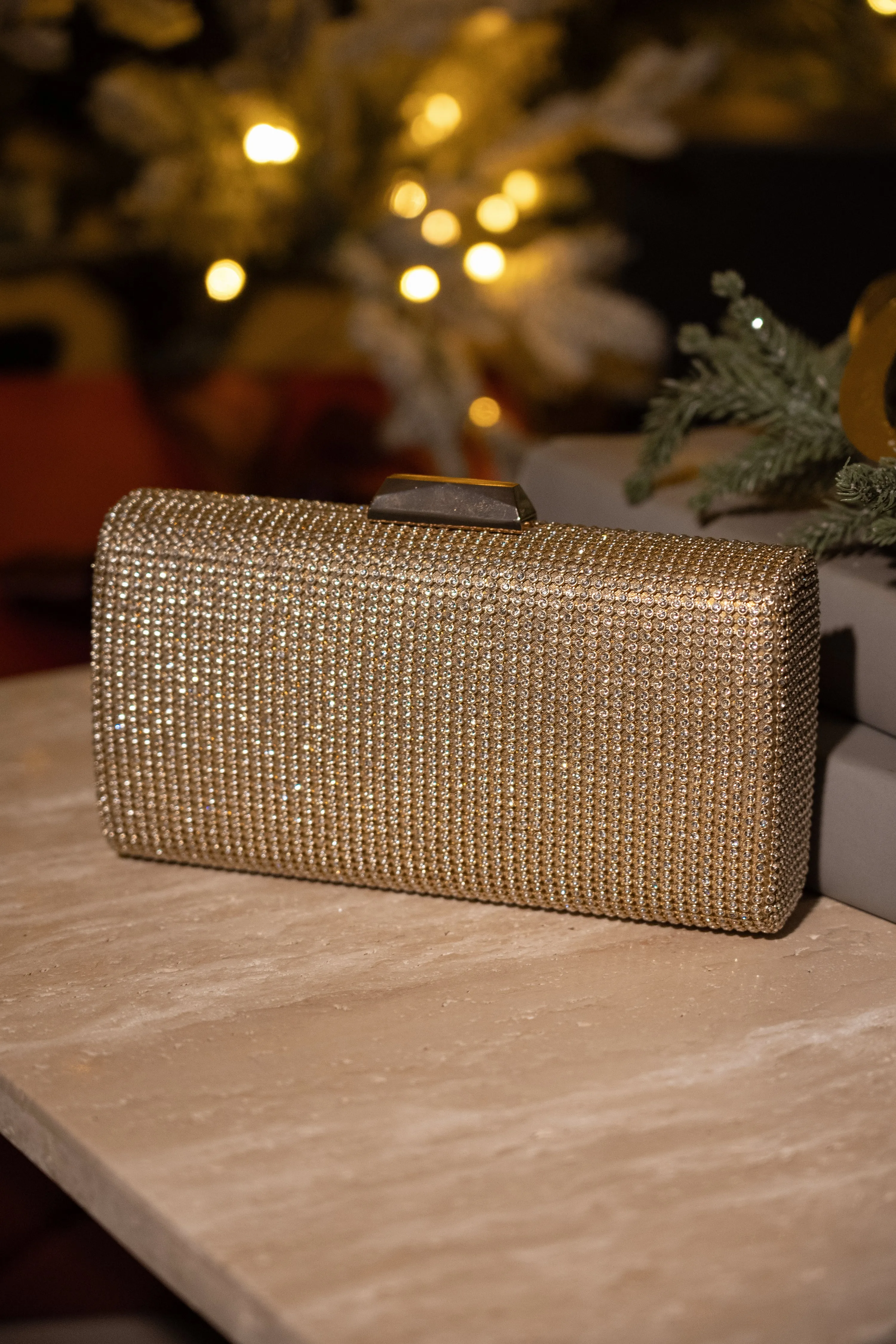 Gold Diamante Clutch Bag sold by JLUXLABEL