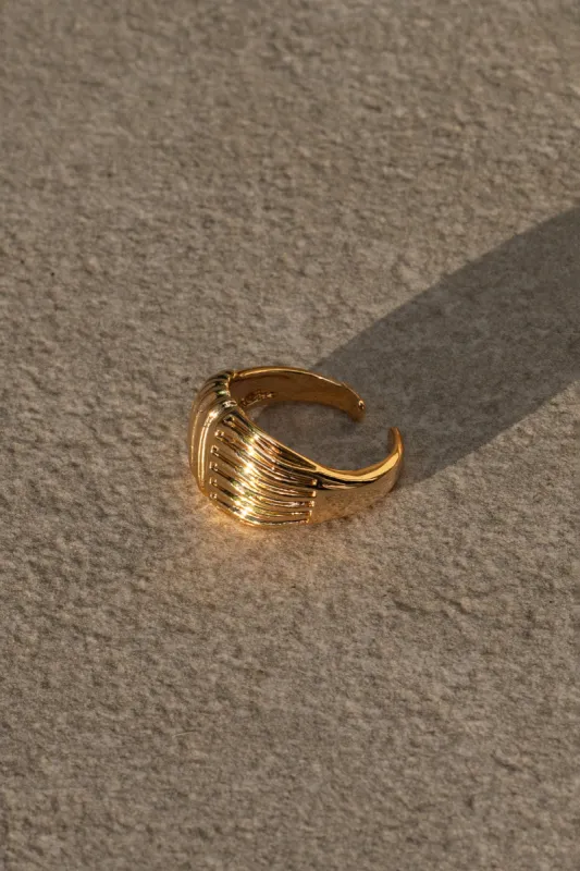 Gold Texture Open Ring sold by JLUXLABEL