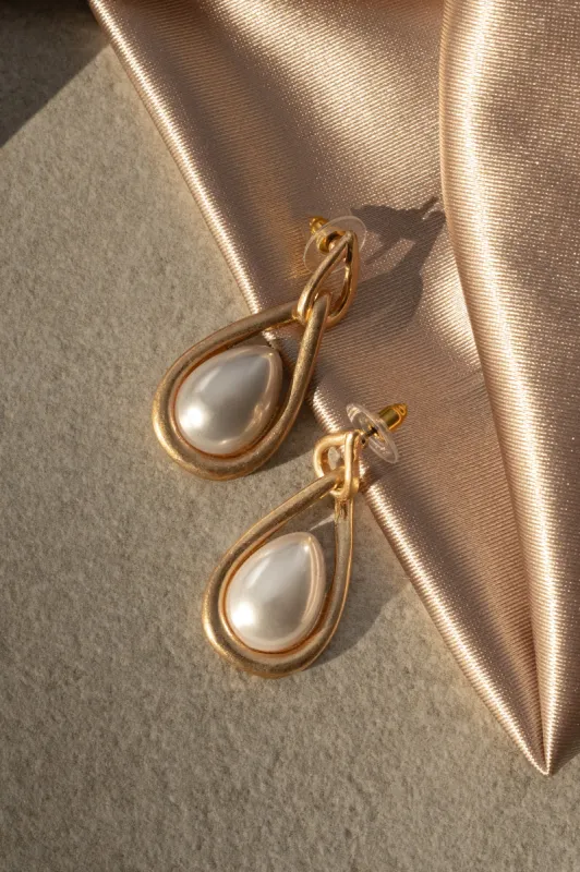 Gold Eve Pearl Earrings sold by JLUXLABEL
