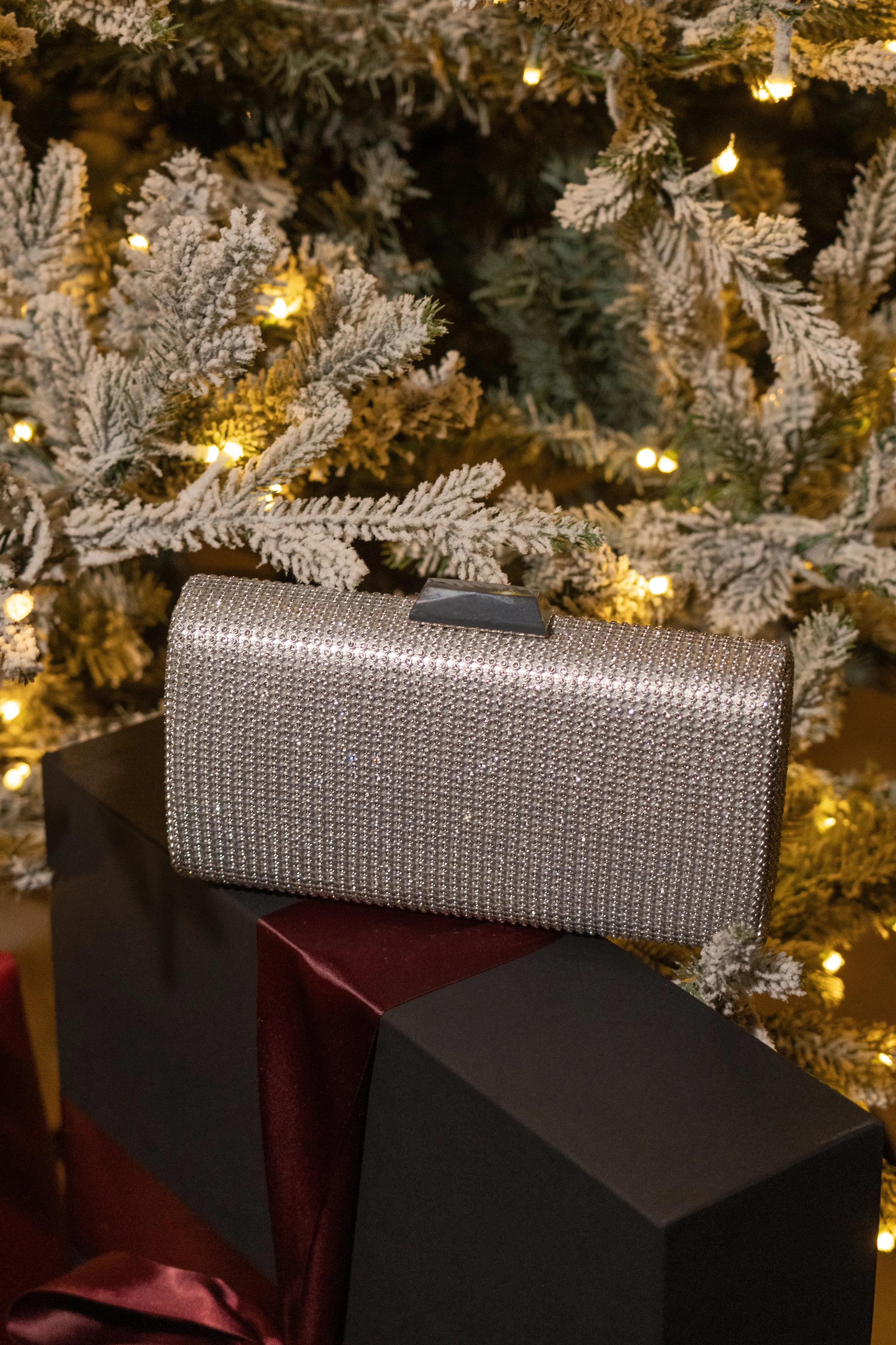 Silver Diamante Clutch Bag sold by JLUXLABEL