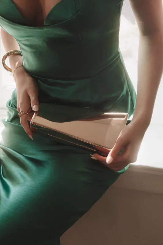 Gold Sasha Clutch sold by JLUXLABEL
